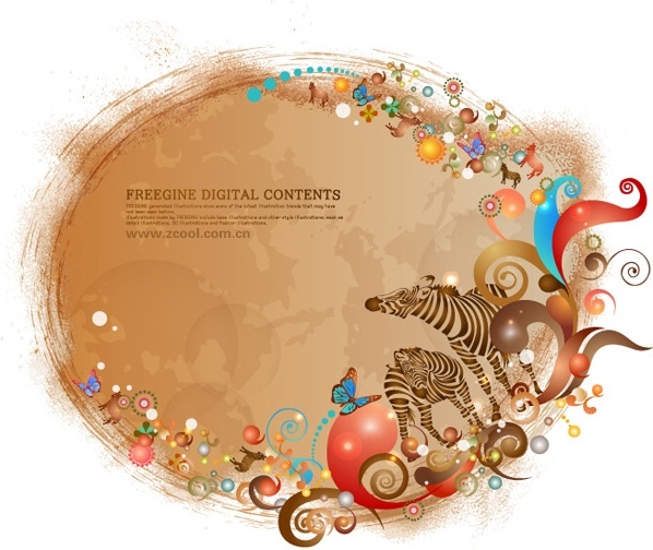 背景とカラフルなゼブラ パターン ベクター無料ベクター 7.22 MB