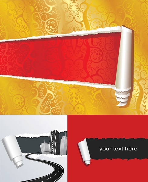 破れた紙ベクター無料ベクター 1.02 MB