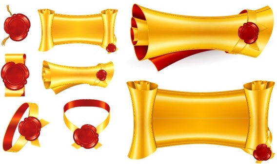 ゴールド スクロール クリップアート無料ベクター 6.99 MB