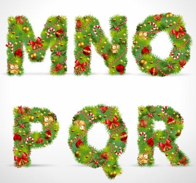 クリスマスの飾りから成る文字 03 ベクター無料ベクター 0 バイト
