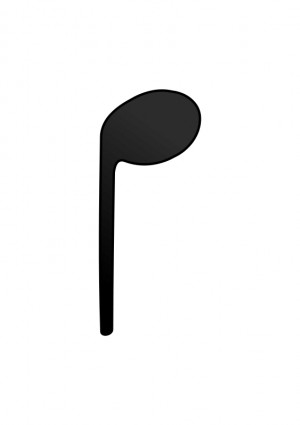 四分音符 (幹に直面しているダウン) ベクター クリップ アート - 無料ベクター