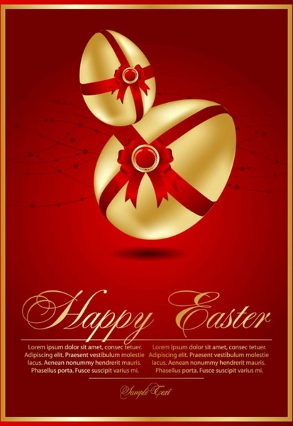 美しいイースター カード 03 ベクター無料ベクターの 1.16 MB