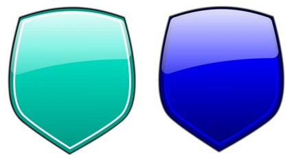 光沢のある盾 3 ベクター クリップ アート - 無料ベクター