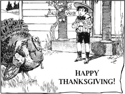 少年と彼のトルコのベクター クリップ アート - 無料ベクター