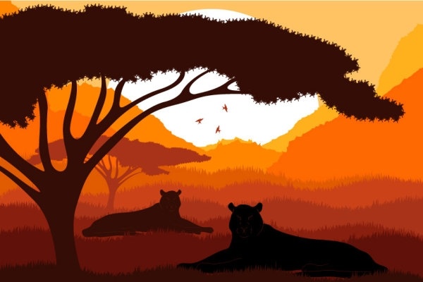 動物のシルエット パターン 05 ベクター無料ベクター 964.96 KB