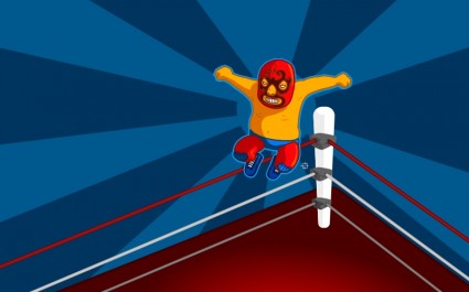 Luchador en el リング ベクター クリップ アート - 無料のベクターの壁紙します。