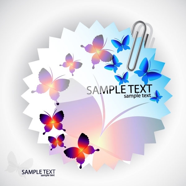 ステッカーと蝶 03 ベクター無料ベクター 2.24 MB