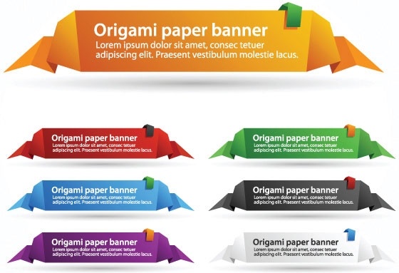 繊細な折り紙ラベル 04 ベクター無料ベクター 790.16 KB