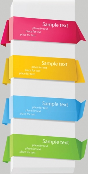 繊細な折り紙ラベル 02 ベクター無料ベクター 1.61 MB