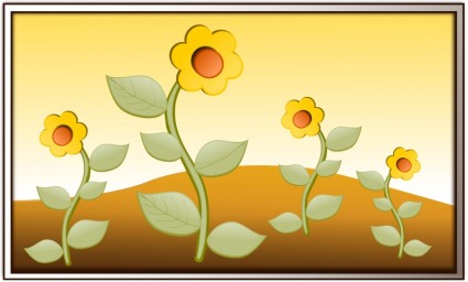 フィールド ベクター クリップ アート - 無料のベクターの花