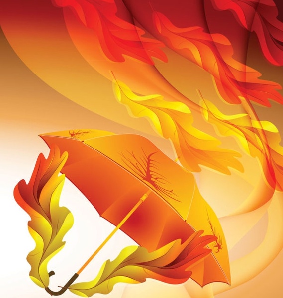 美しいメープル リーフ傘 03 ベクター無料ベクター 8.23 MB