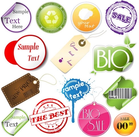 細かいラベル 02 ベクター無料ベクター 3.82 MB