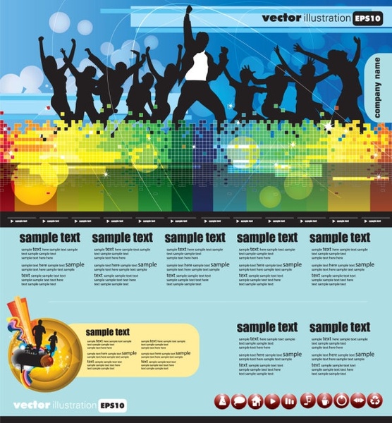 動的な web サイトのテンプレート 04 ベクター無料の傾向ベクター 5.12 MB