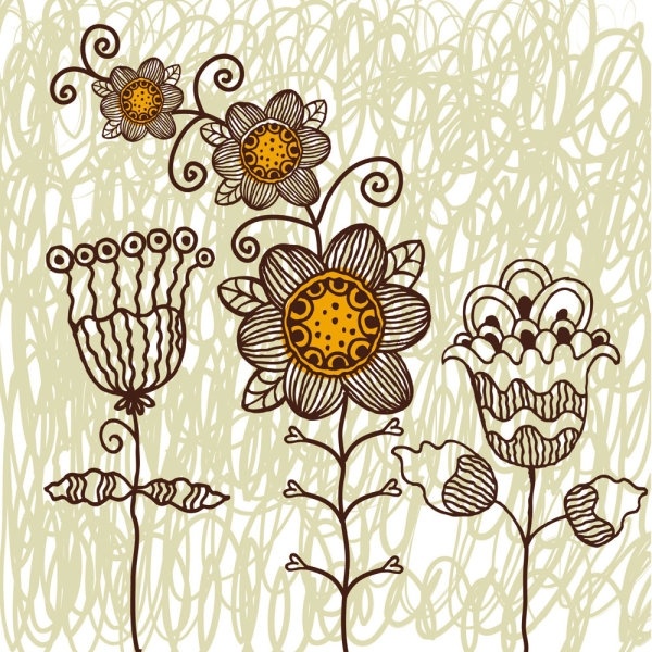 手描き漫画ライン ドラフト パターン 02 ベクター無料ベクター 1.45 MB