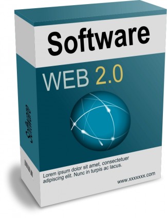 ソフトウェア カートン ボックス Web 2.0 （リミックス） ベクターの web デザイン - 無料ベクター