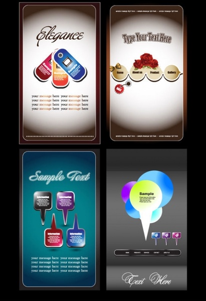 豪華なカード ステッカー 01 ベクター無料ベクター 10.25 MB