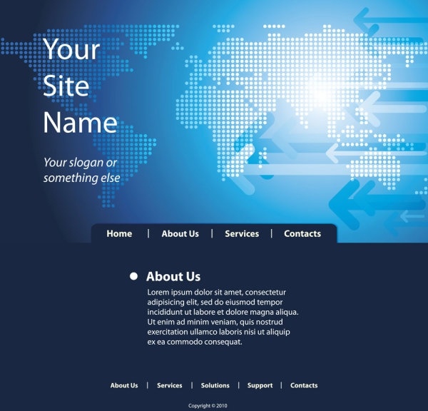 技術のウェブサイト テンプレート 05 ベクター無料感ベクター 2.73 MB
