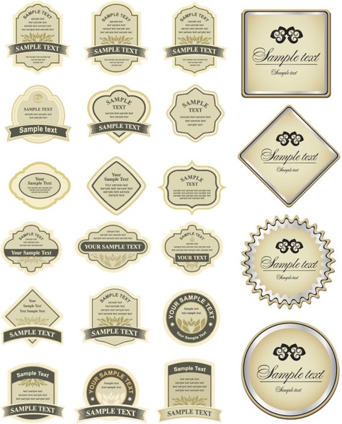 単純なベクター ボトル ラベル貼付無料ベクター 958.72 KB