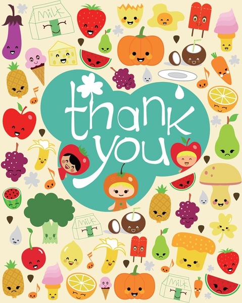 式ベクターかわいい漫画フルーツ無料ベクター 3.50 MB