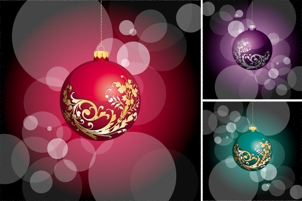 美しいクリスマス ボール ベクター無料ベクター 1.30 MB