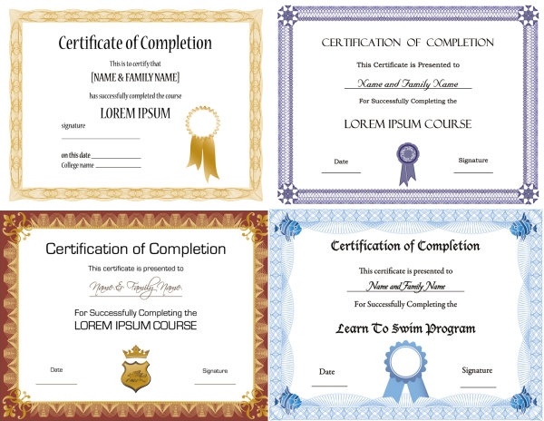 美しい証明書テンプレート 2 のベクター無料ベクター 9.68 MB