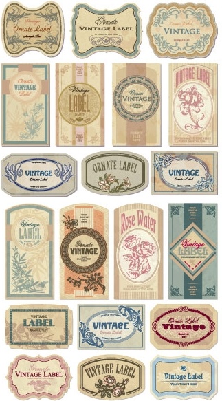 ノスタルジックな欧州ラベル ベクター無料ベクター 8.72 MB
