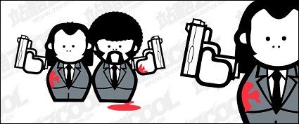 拳銃の漫画の文字ベクター材料のベクター漫画 - 無料ベクターの動向