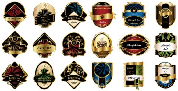 いくつかのヨーロッパのパターン ベクター無料のラベル ベクター 2.05 MB