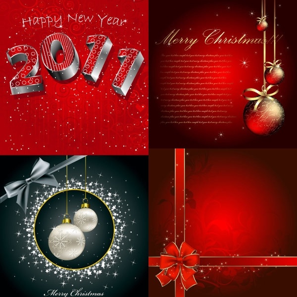 美しいクリスマスはがき ii ベクター無料ベクター 18.88 MB