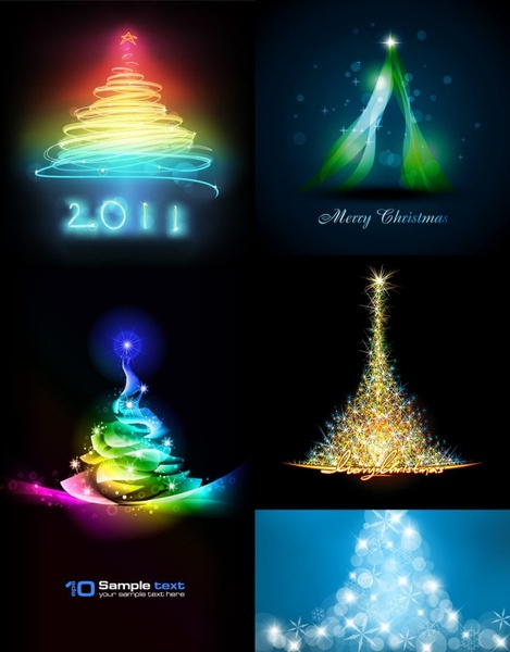 美しいクリスマス ツリー ベクター無料ベクター 4.18 MB