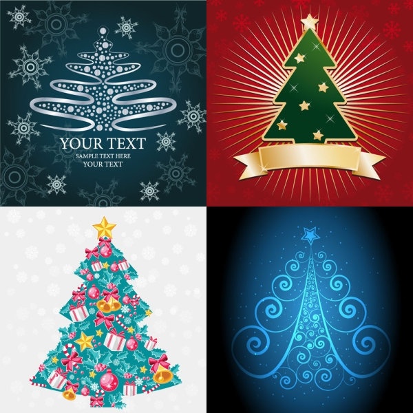 抽象的なクリスマス ツリー ベクター無料ベクター 5.62 MB