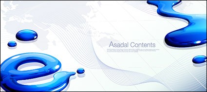 ネットワーク、それは、E は、水のトレイル、水滴のプール構成されるベクターその他 - 無料ベクター