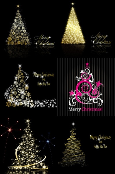 明るい星のクリスマス ツリーのベクター無料ベクター 8.61 MB