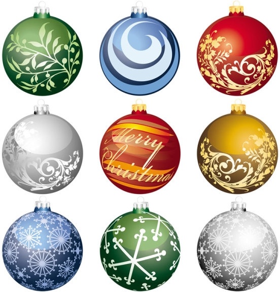 クリスマス ボール 2 ベクター無料ベクター 1.52 MB