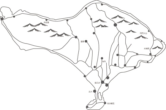 バリ島マップ道路地図は無料のベクター線の描画文字を追加しませんベクター 993.06 KB