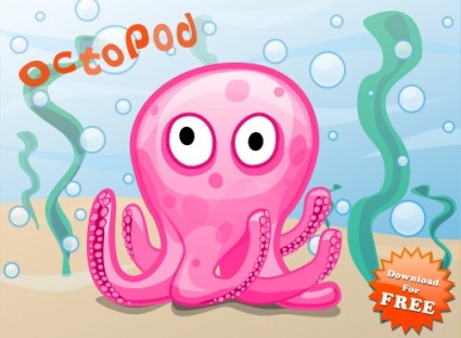 Octopod ベクター漫画 - 無料ベクター
