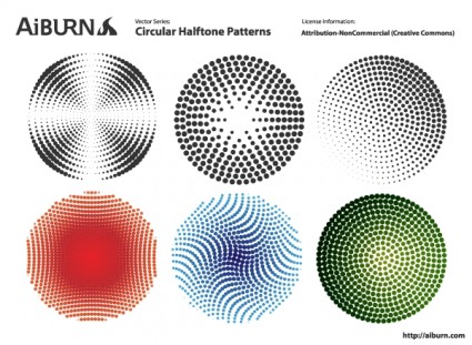 無料のベクター - 円形ハーフトーン パターン ベクター パターン