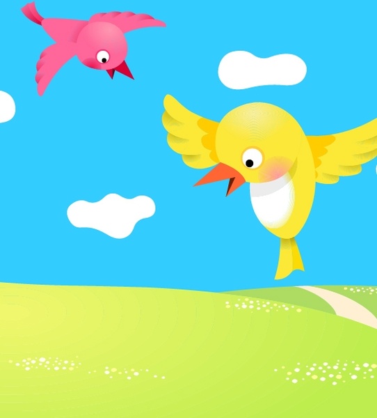 2 つのバーディー ベクター無料ベクター 827.26 KB