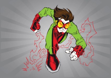 スーパー ヒーローの漫画のベクターの漫画 - 無料ベクター