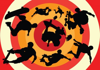 スケート ボード アクション ベクターその他 - 無料ベクター