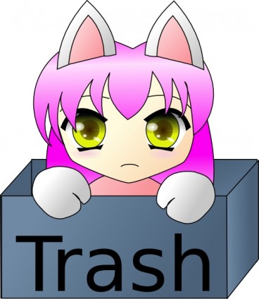 ゴミ箱の猫のクリップ アート ベクター クリップ アート - 無料ベクター