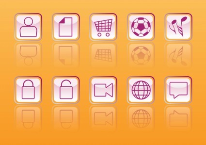 光沢のある Web ボタン ベクター web 設計 - 無料ベクター