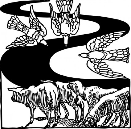 羊とハト クリップアート ベクター クリップ アート - 無料ベクター