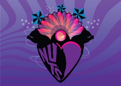 グランジ心ベクターを中心に-無料ベクター