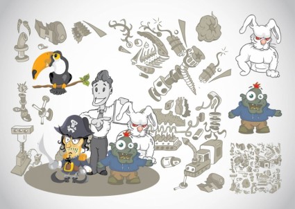 奇妙な漫画のベクターの漫画 - 無料ベクター