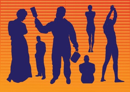 自由な人々 ベクター シルエット グラフィック ベクター人々 - 無料ベクター