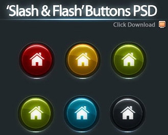 5 色のボタンの PSD の無料 psd ファイル 371.93 KB