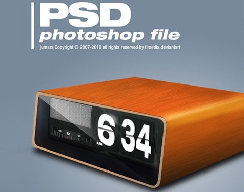 無料レトロ時計 PSD 無料 psd 1.07 MB