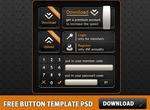 無料ボタン テンプレートの PSD の無料 psd ファイル 997.65 KB