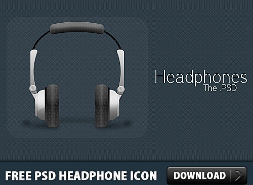 無料 PSD のヘッドフォン アイコン無料 psd ファイル 44.45 KB